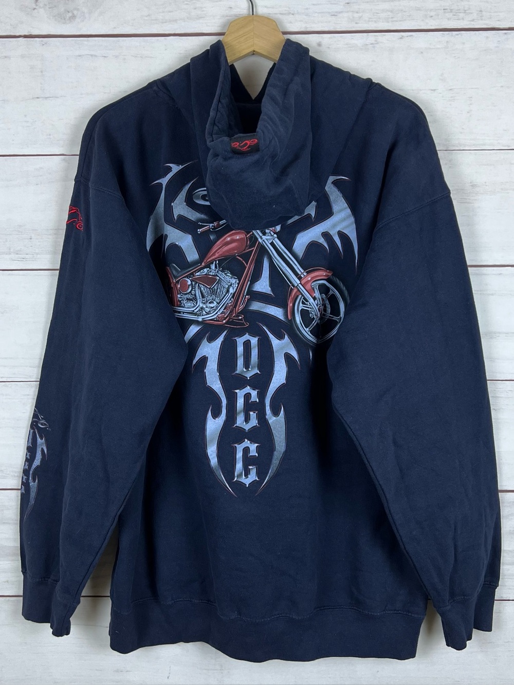 Orange County Choppers Hoodie Mens Large Pullover Fleece Motorcycle Graphic Y2K